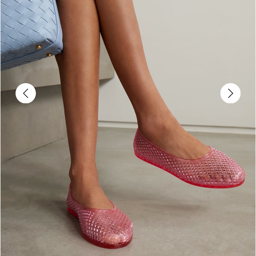 Ancient Greek Sandals Pink Woven Jelly Flats